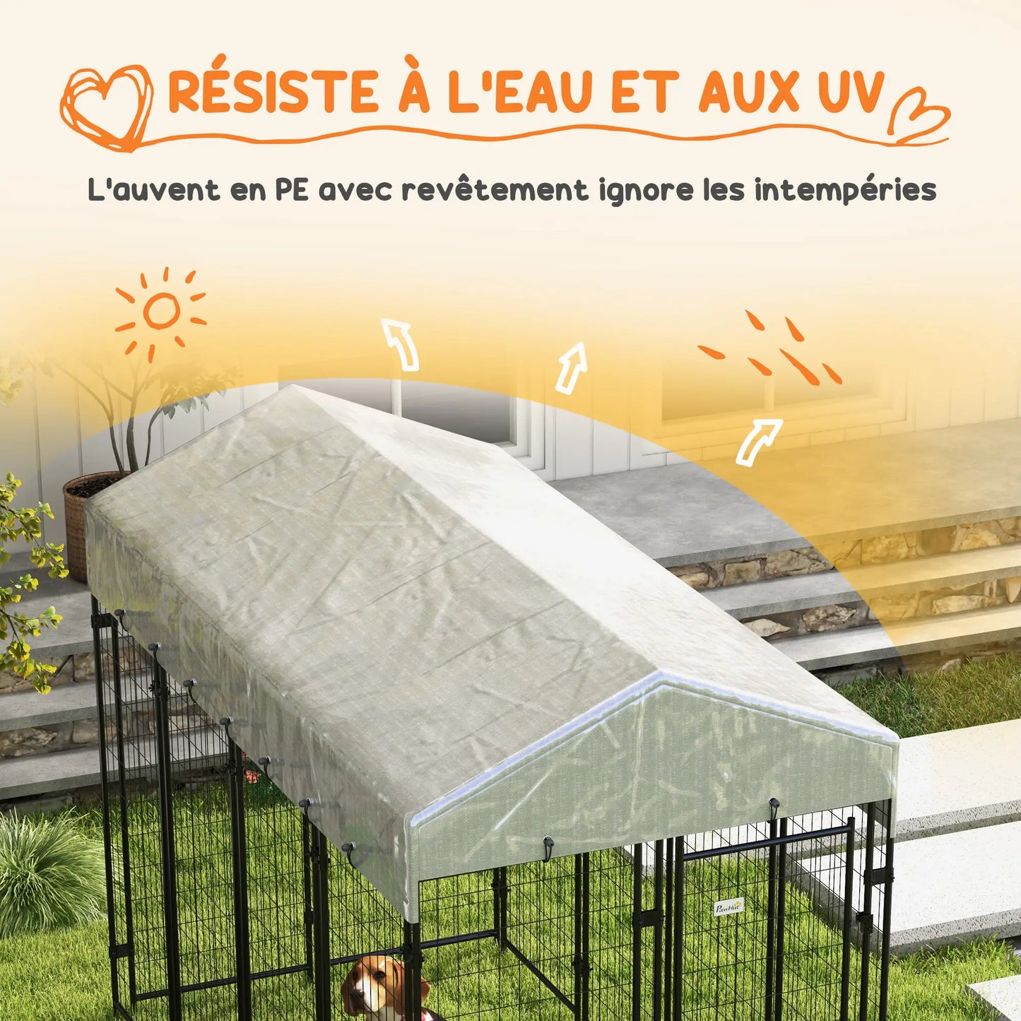 Chenil d'extérieur pour grand chien