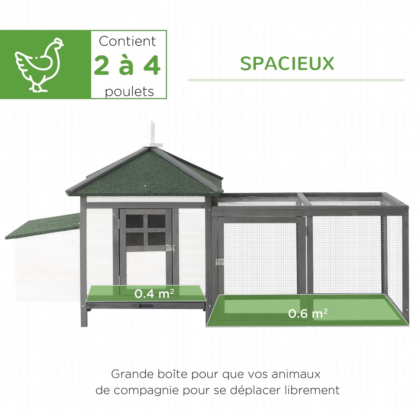 Poulailler cottage multi-équipement en bois pin