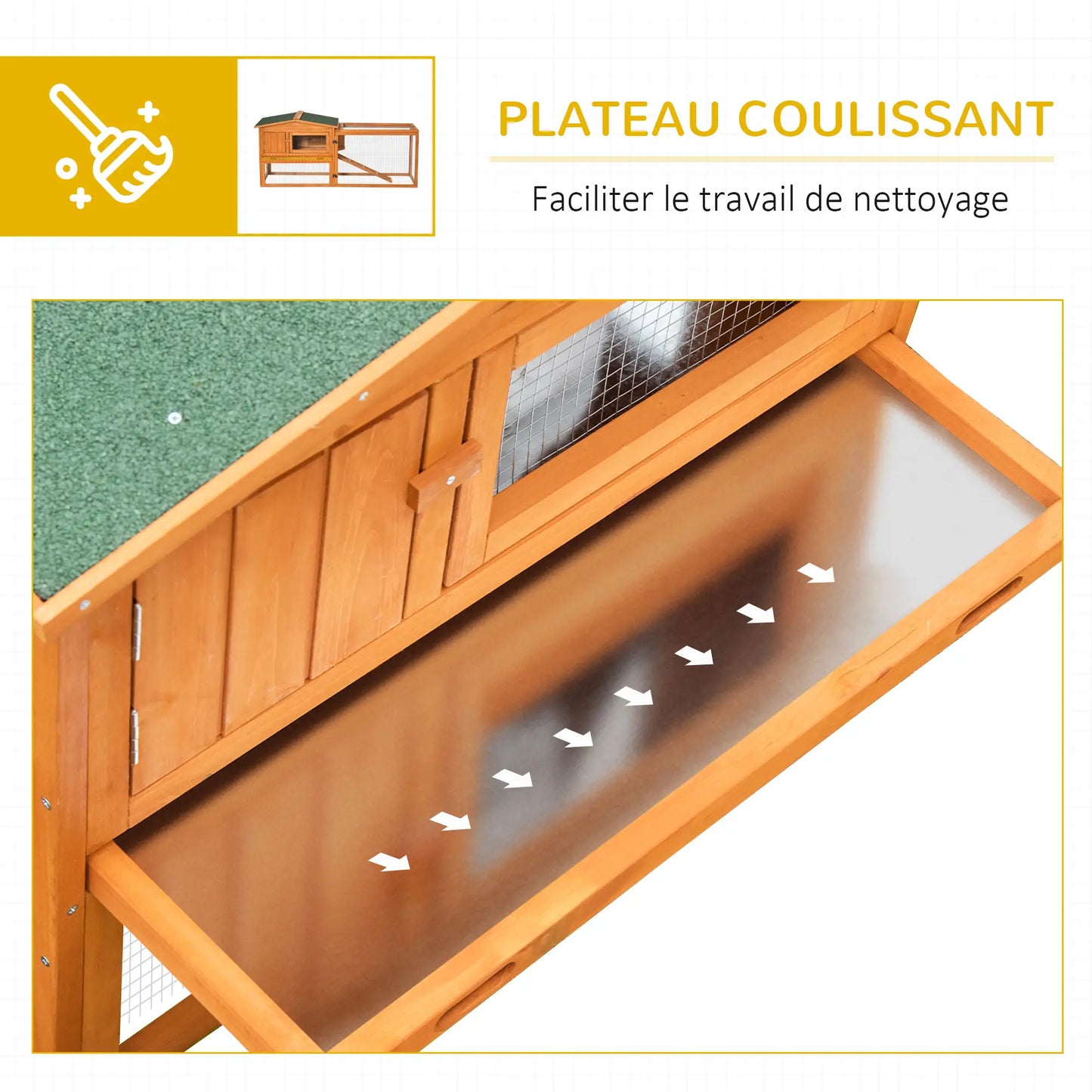 Clapier pour lapins & rongeurs en bois de pin