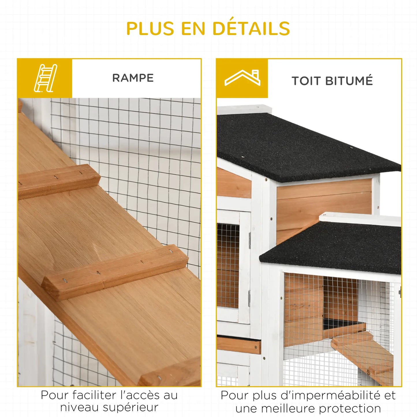 Clapier pour lapins & rongeurs en bois de sapin
