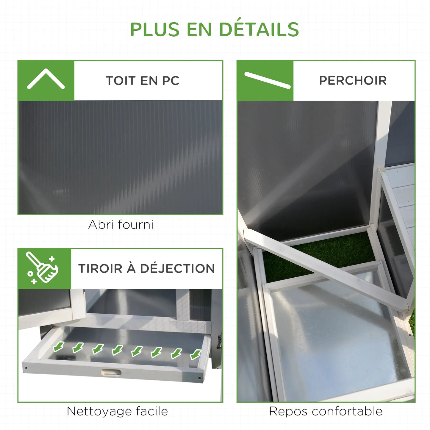 Poulailler multi-équipements en bois de pin