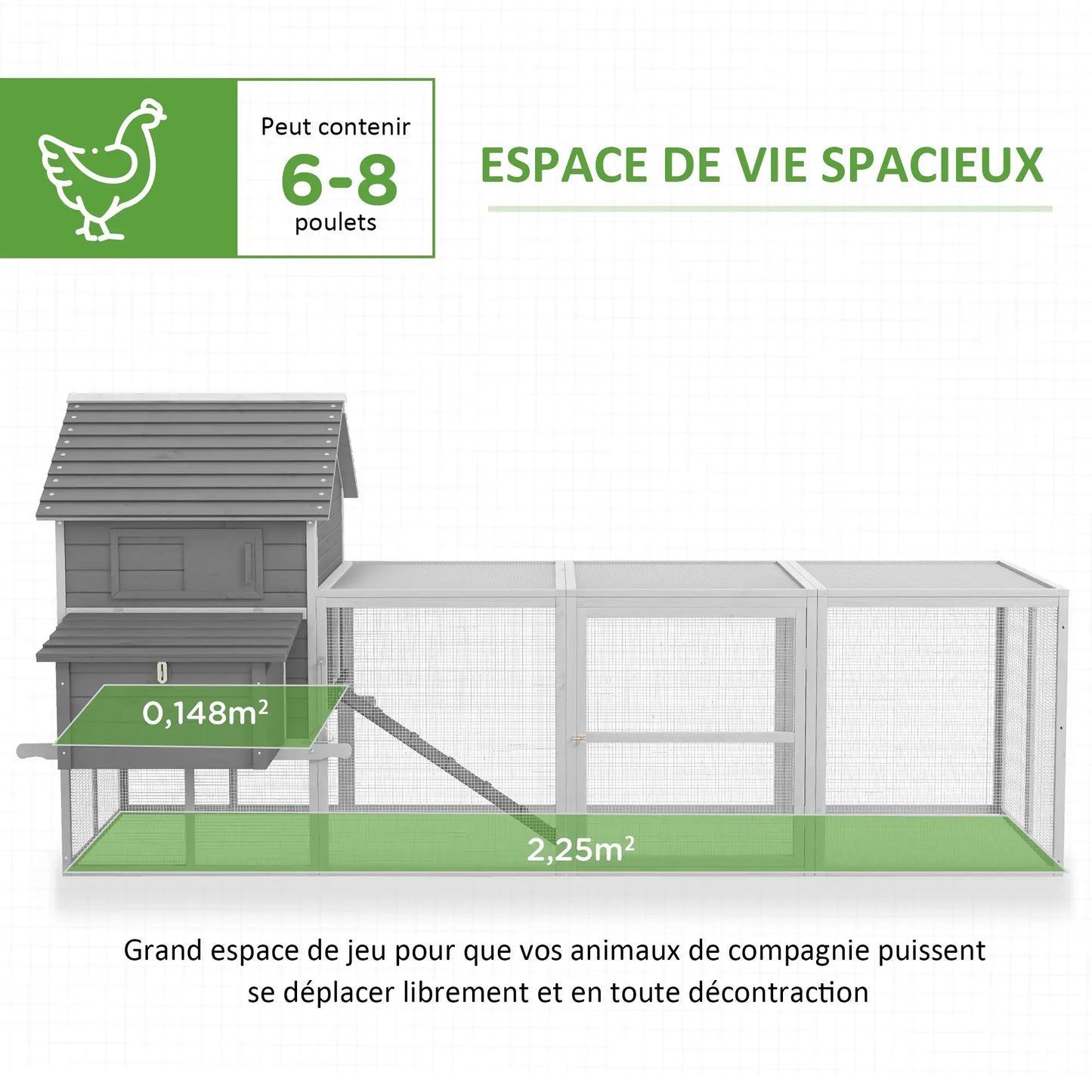 Poulailler en bois avec 2 nichoirs
