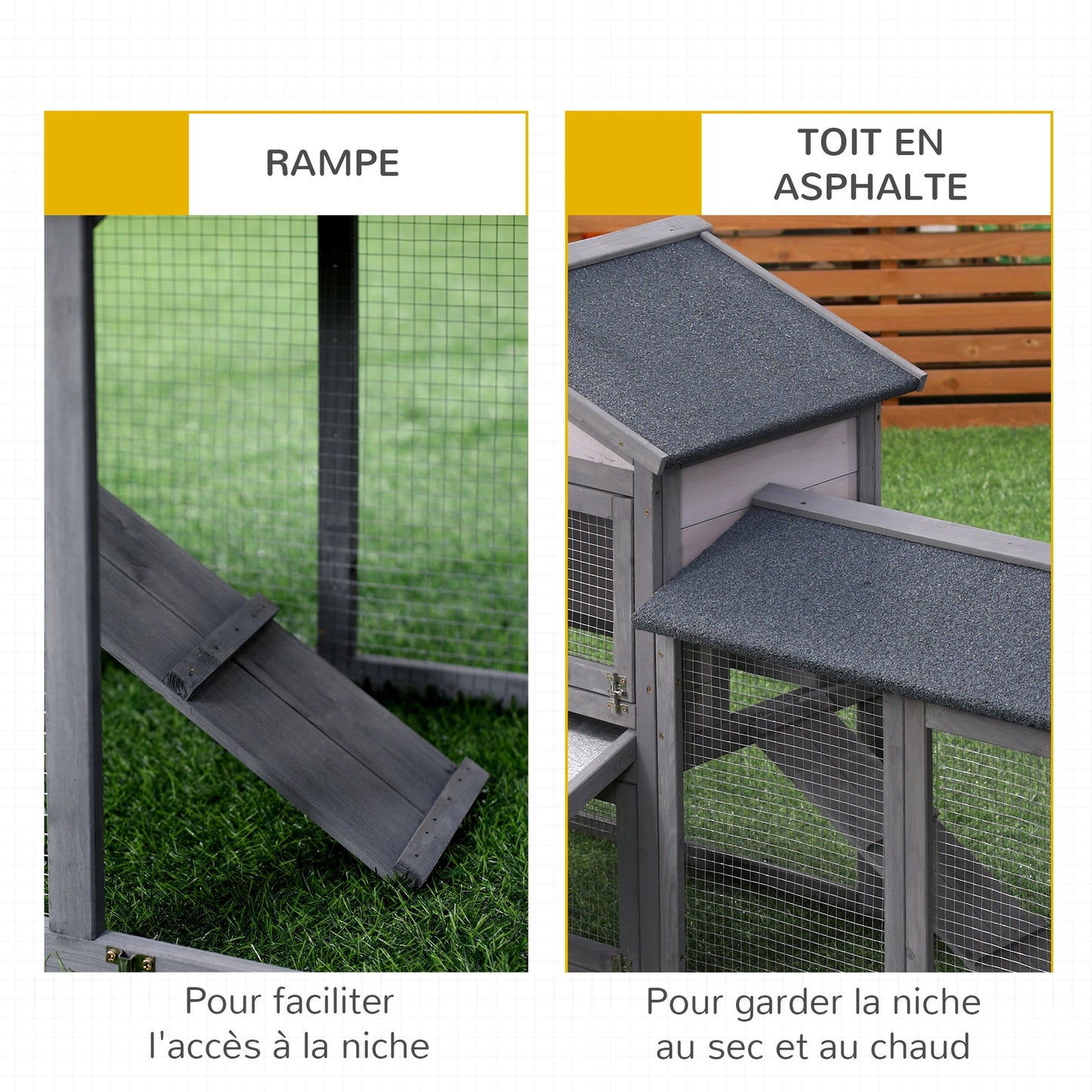 Clapier pour lapins & rongeurs en bois de pin