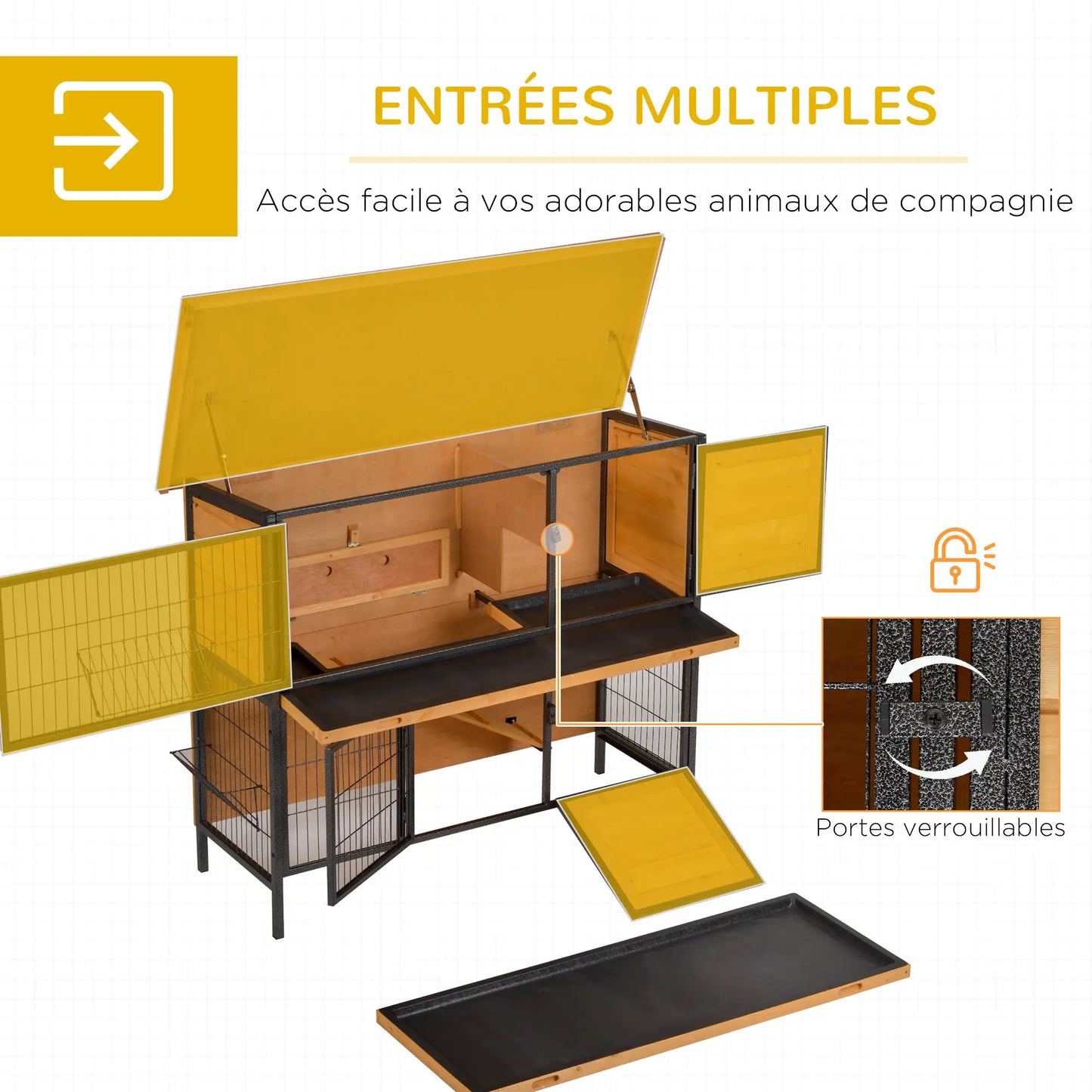 Clapier pour lapins & rongeurs en bois de sapin