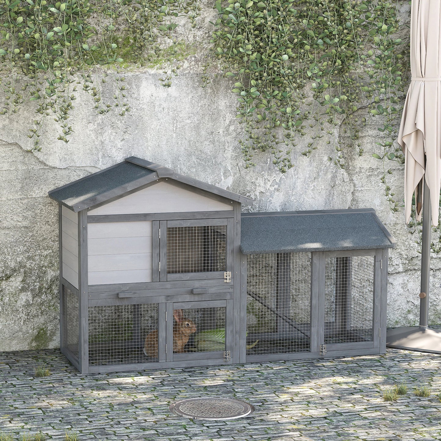 Clapier pour lapins & rongeurs en bois de pin