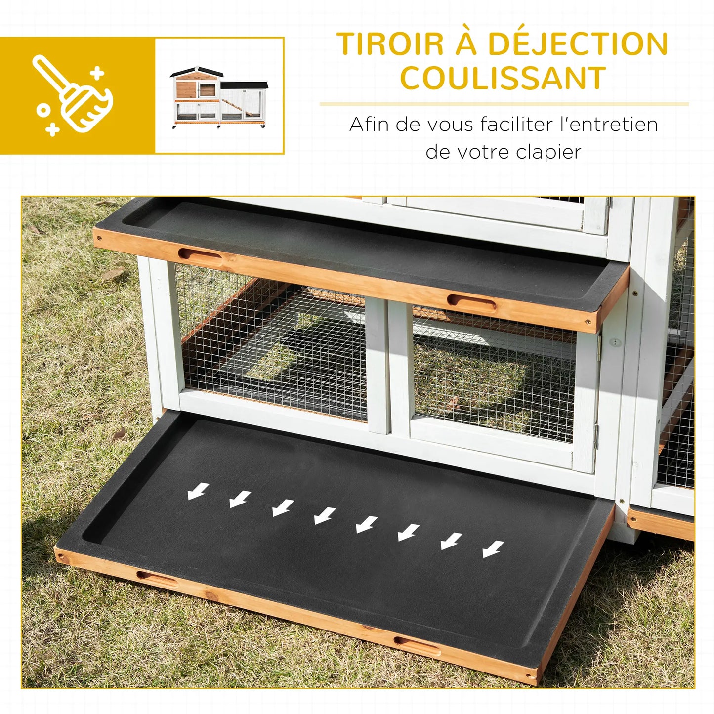 Clapier pour lapins & rongeurs en bois de sapin