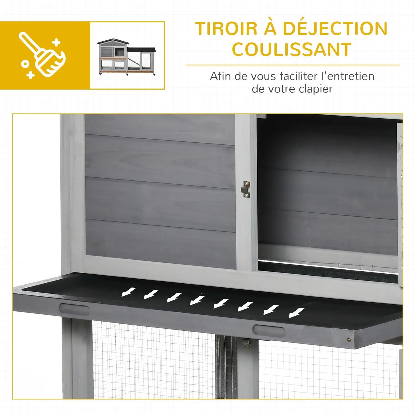 Clapier pour lapins & rongeurs en bois de sapin