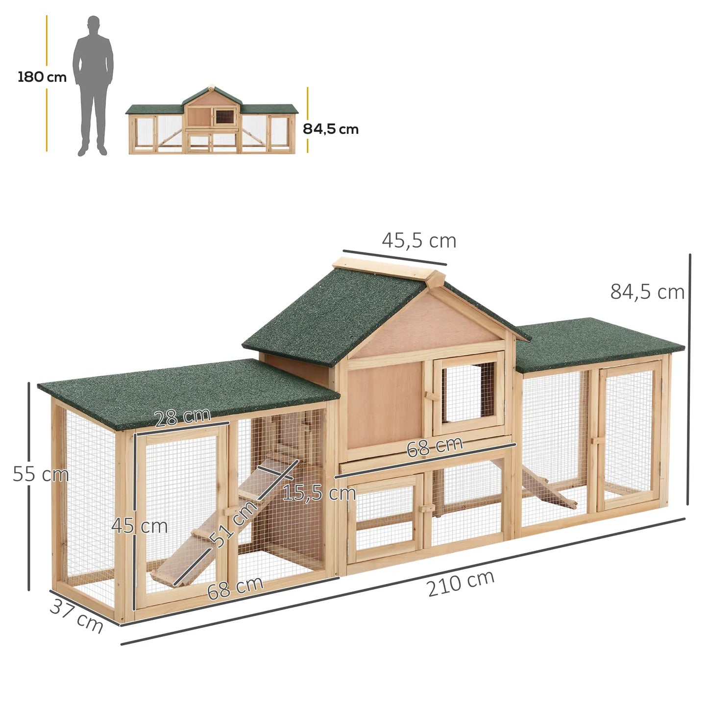 Clapier pour lapins & rongeurs XXL