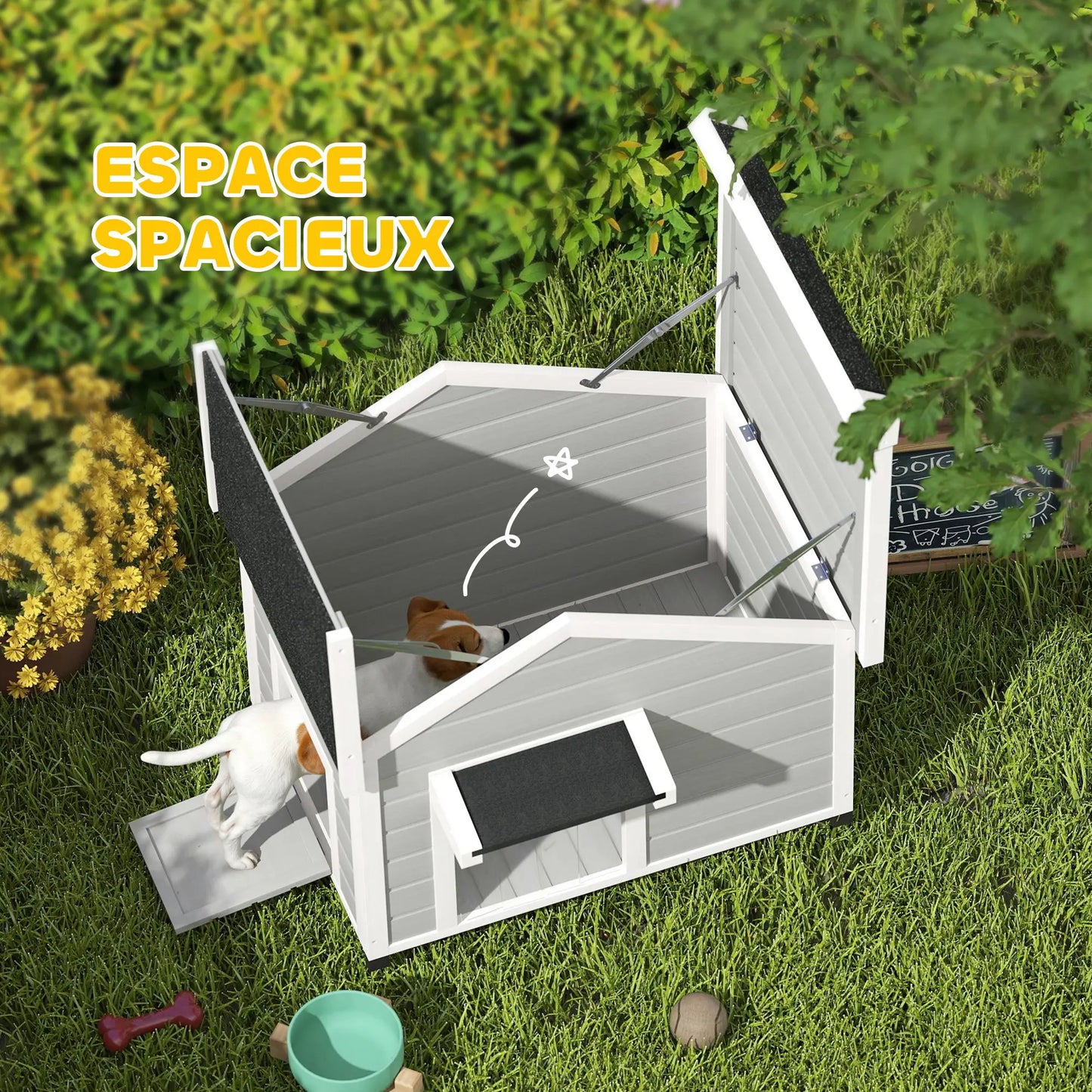 Niche pour chien extérieur en bois de sapin