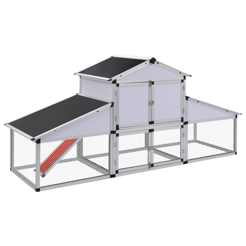 Poulailler en Aluminium avec Enclos Sécurisé et Nichoir Intégré
