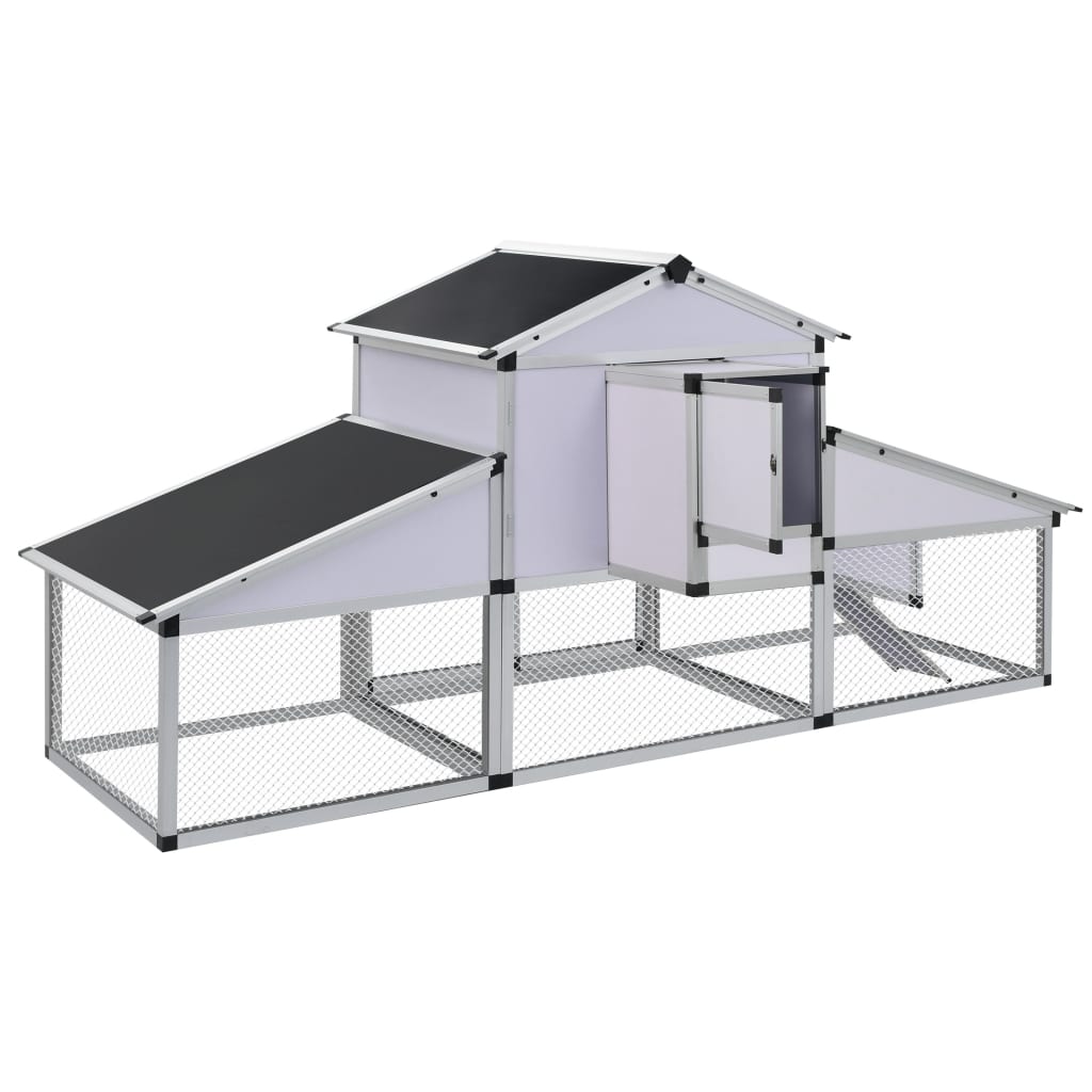 Poulailler en Aluminium avec Enclos Sécurisé et Nichoir Intégré