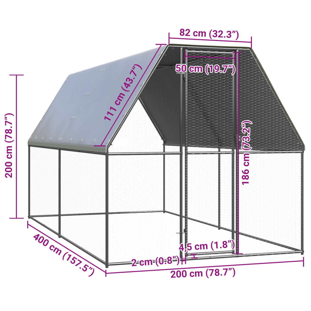 Poulailler 20m² en Acier galvanisé