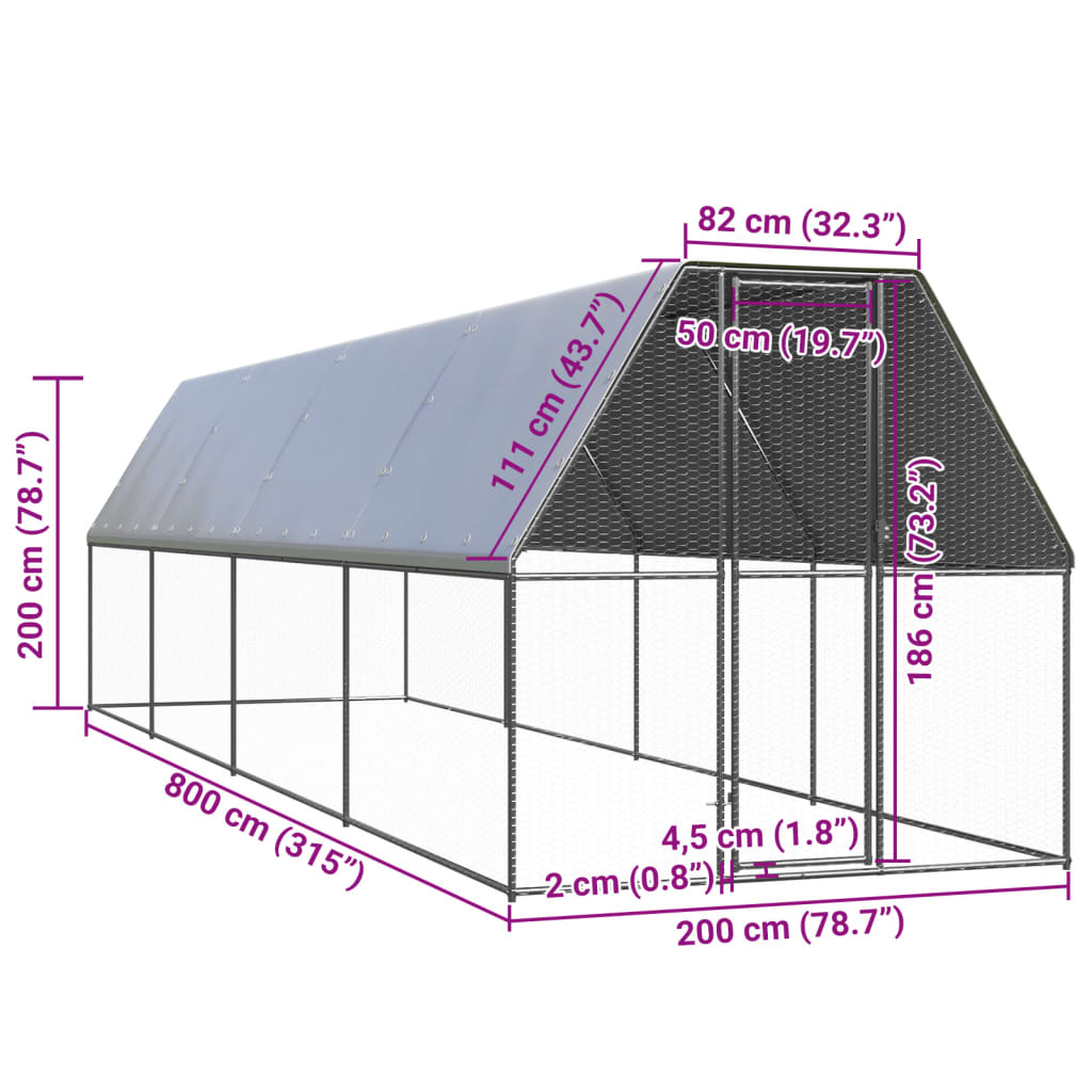 Poulailler 20m² en Acier galvanisé