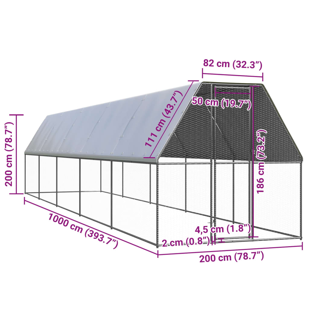 Poulailler 20m² en Acier galvanisé