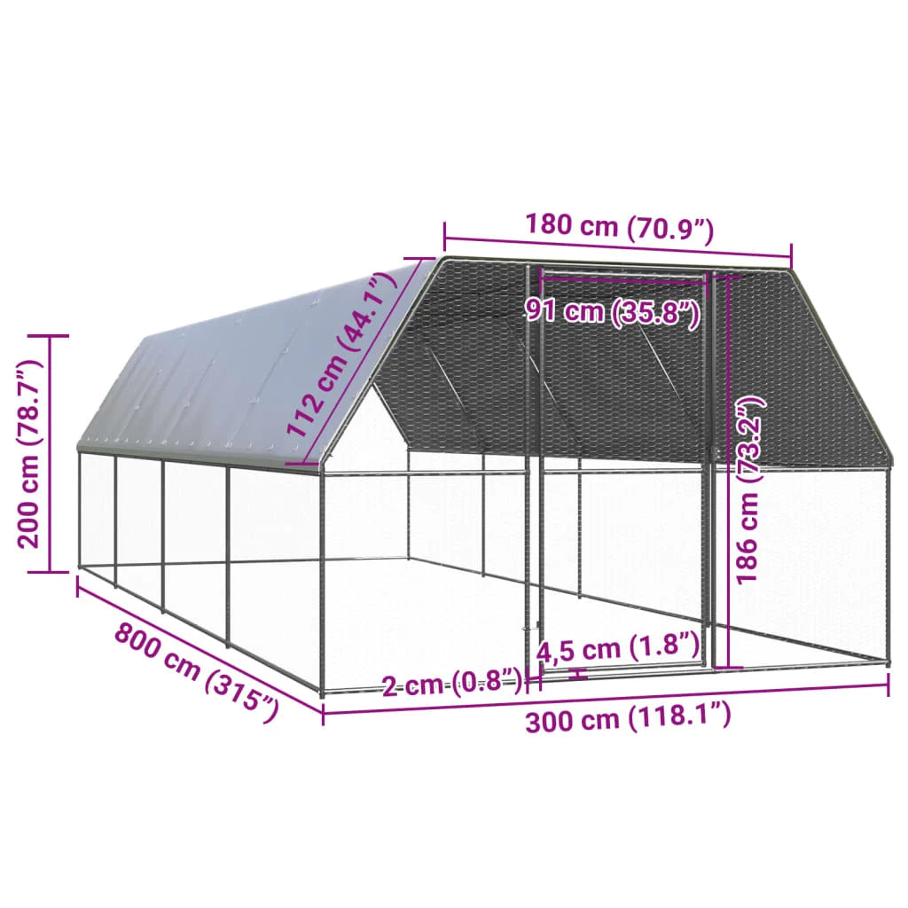 Poulailler 20m² en Acier galvanisé