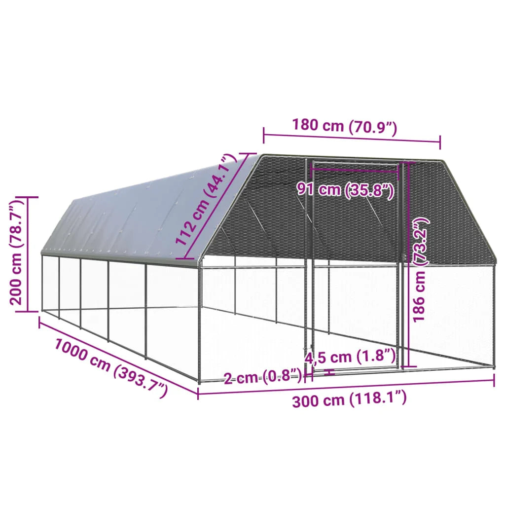 Poulailler 20m² en Acier galvanisé