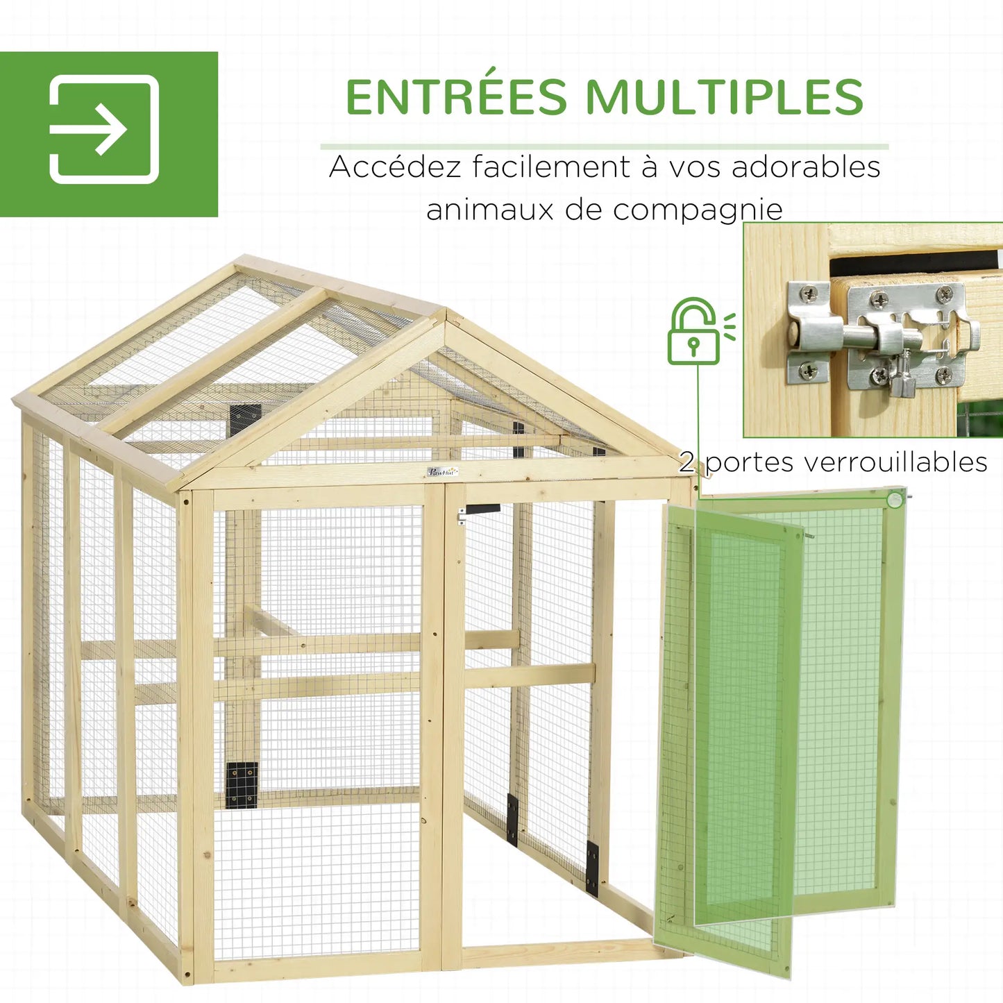Poulailler 140 x 88,5 x 106 en bois de sapin