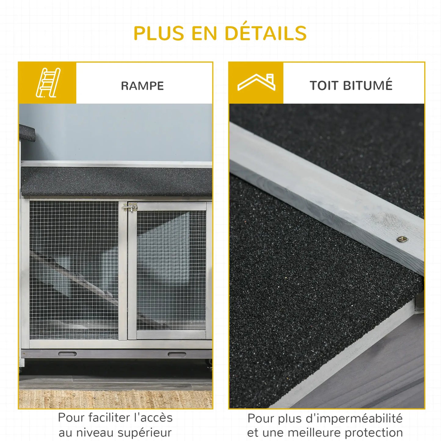 Clapier pour lapins & rongeurs en bois de sapin