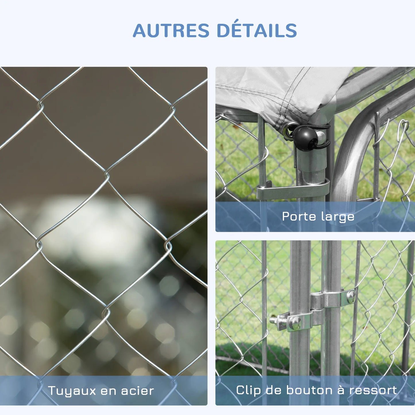 Chenil extérieur pour chien en acier galvanisé