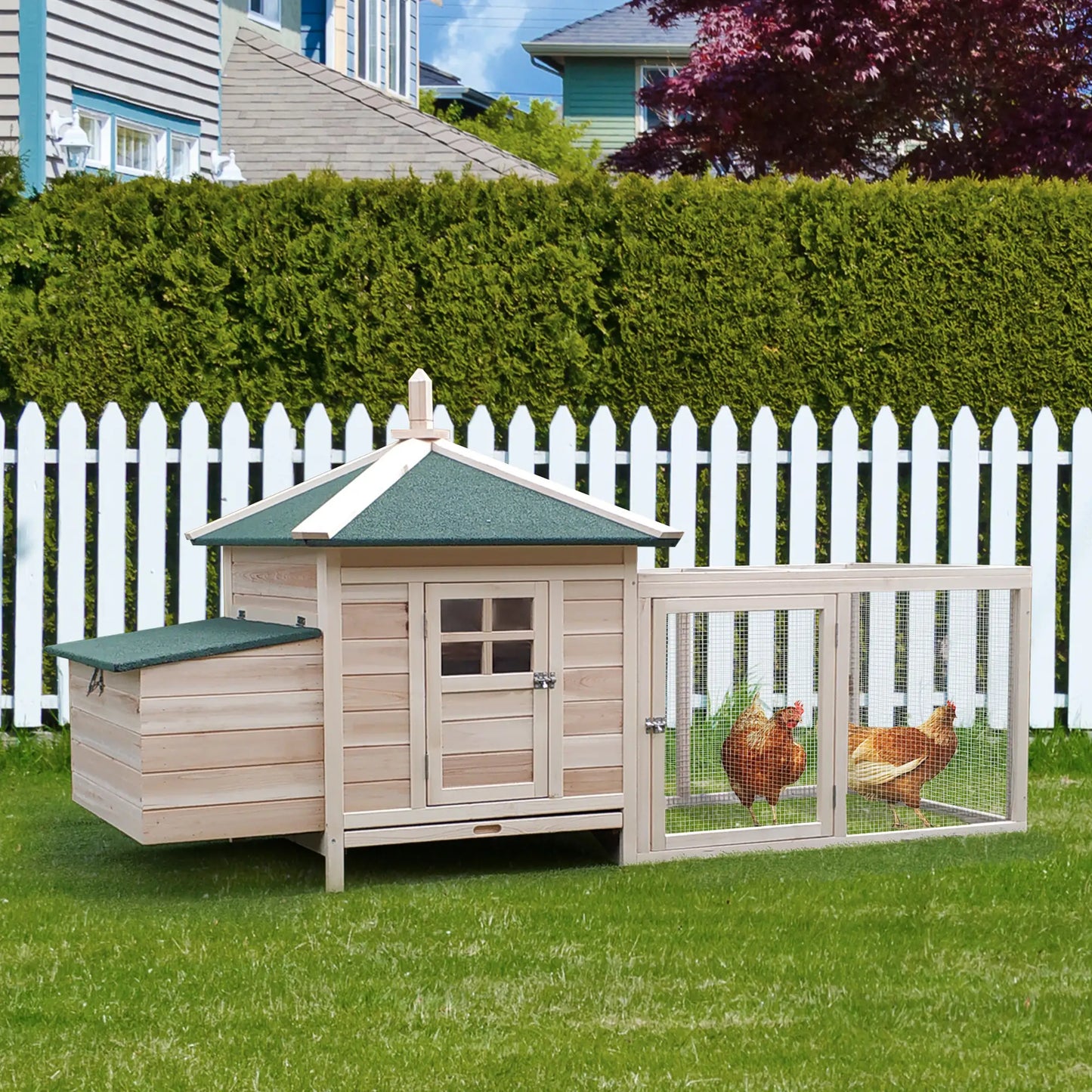 Poulailler cottage multi-équipement en bois de pin