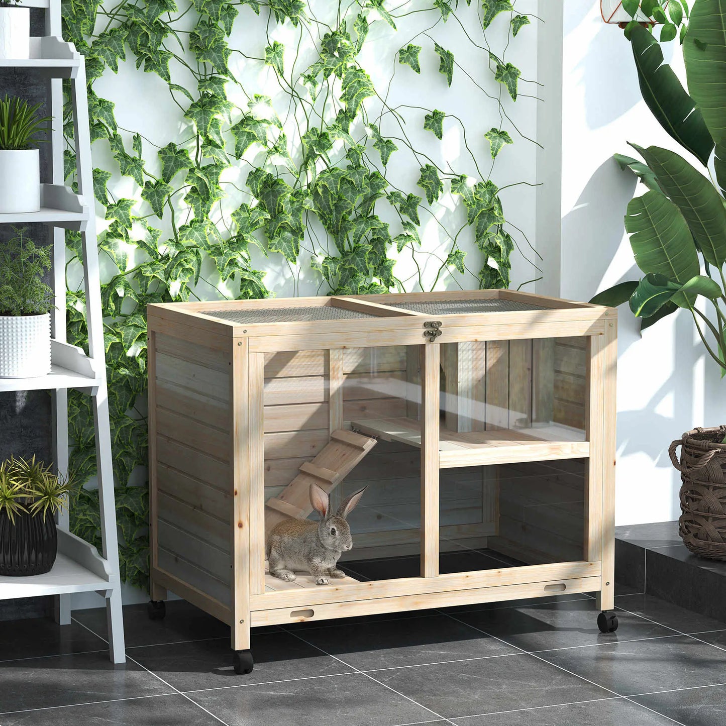 Clapier pour lapins & rongeurs sur roulettes