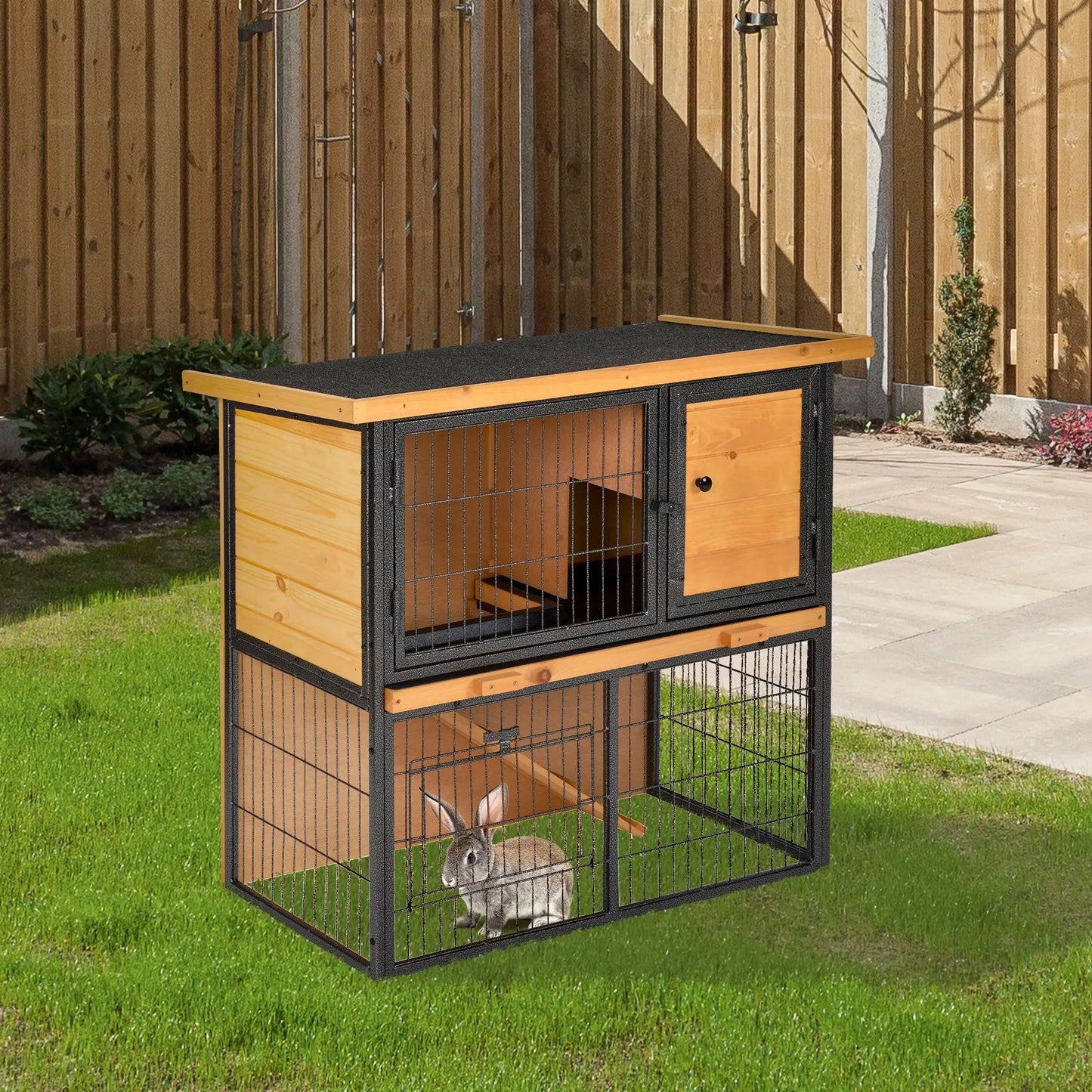 Clapier pour lapins & rongeurs en bois de pin