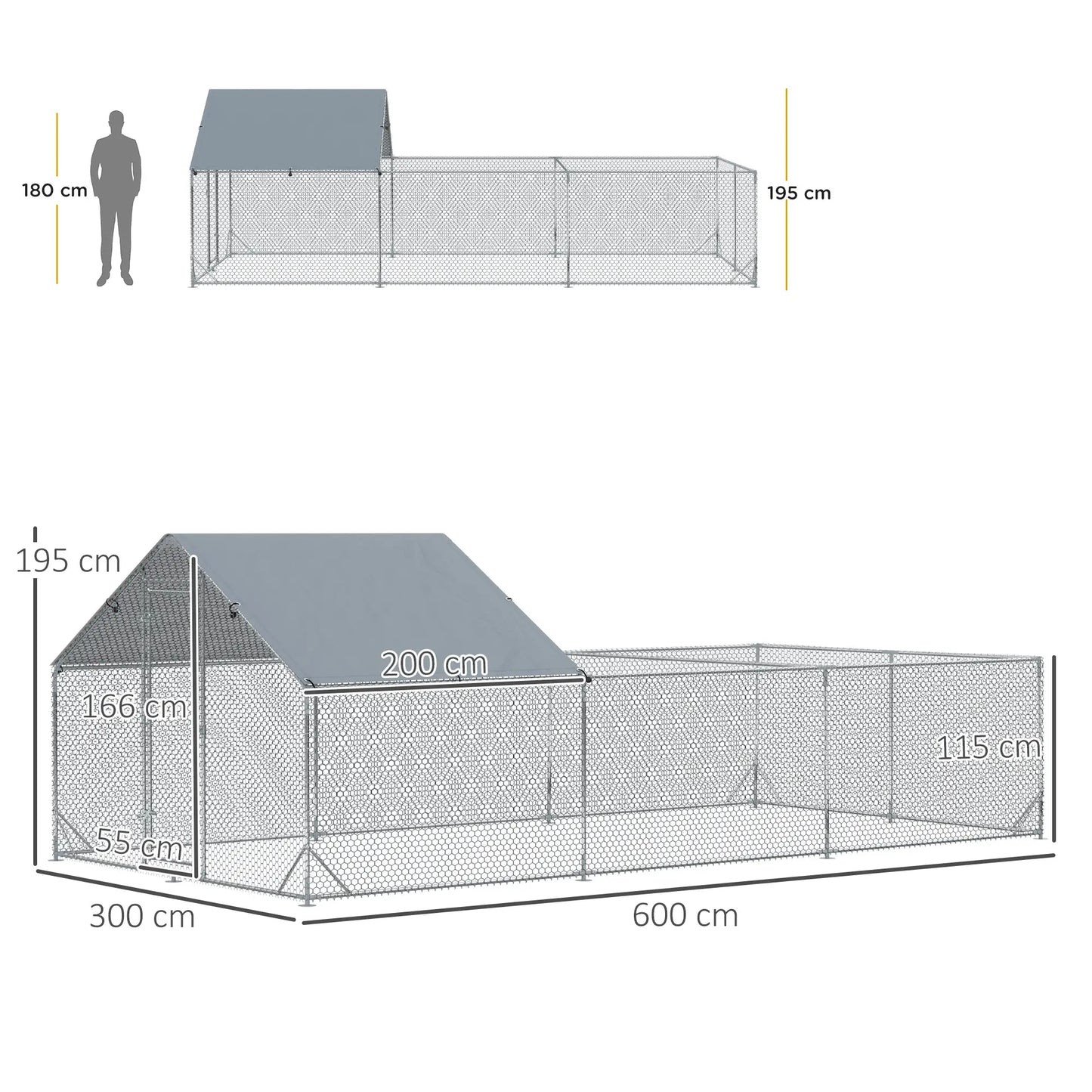 Volière 18 m² en acier