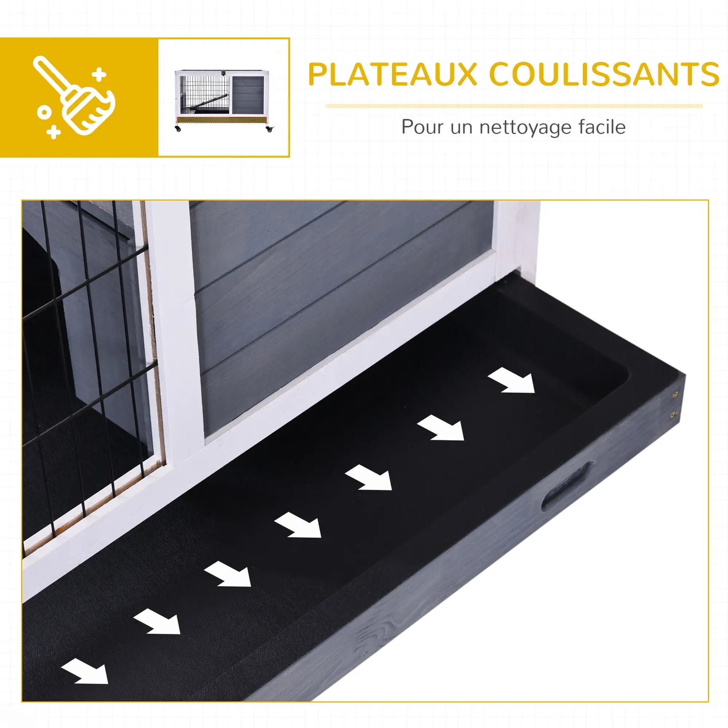 Clapier pour lapin & rongeurs sur roulettes