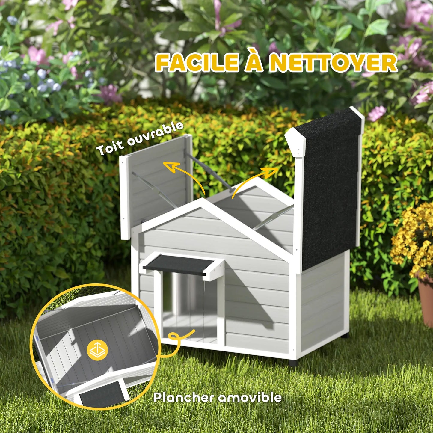 Niche pour chien extérieur en bois de sapin