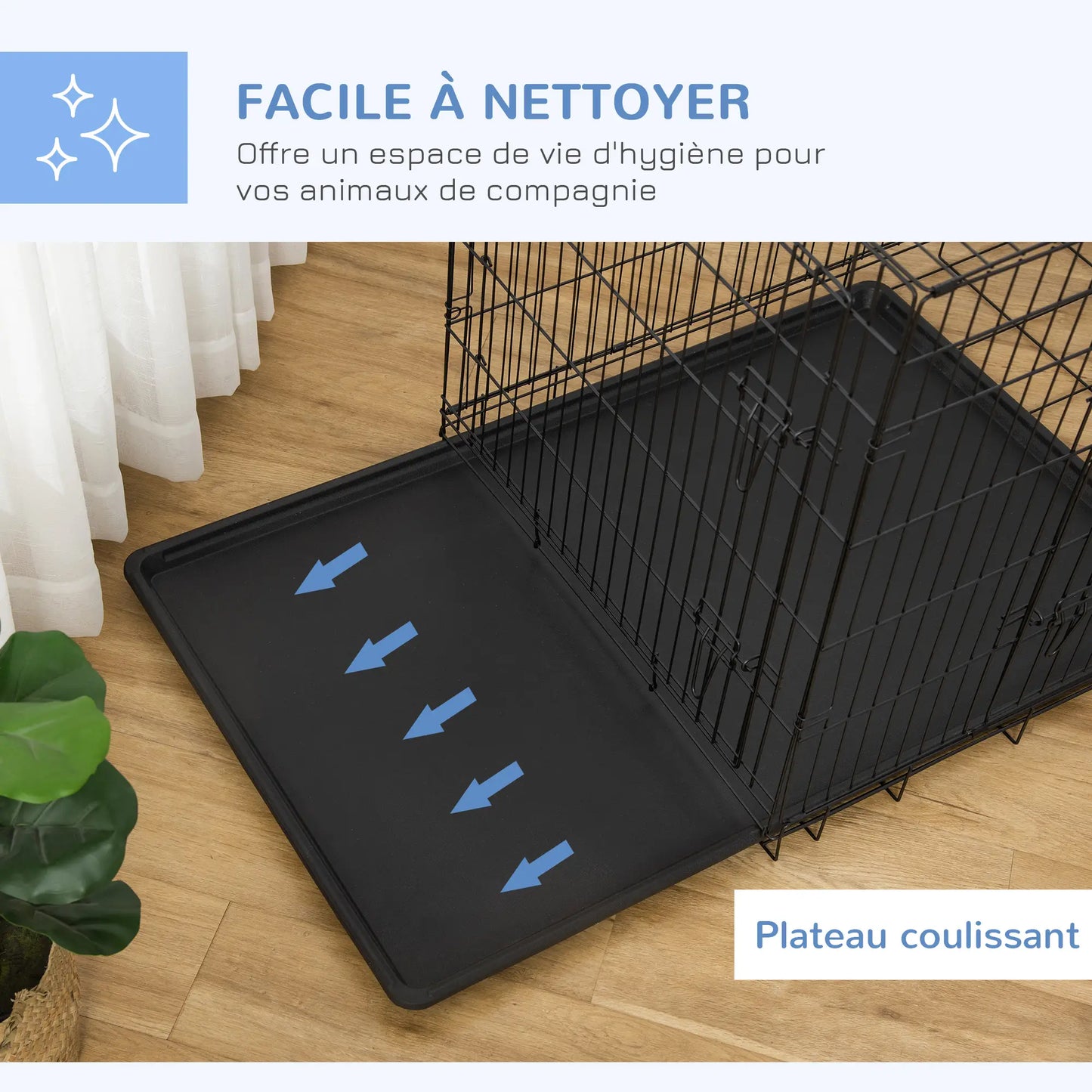 Cage de transport pliante pour chien en acier