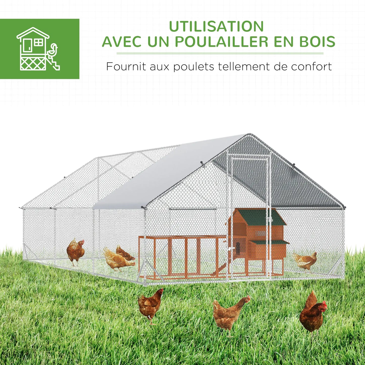 Volière 18 m² en acier
