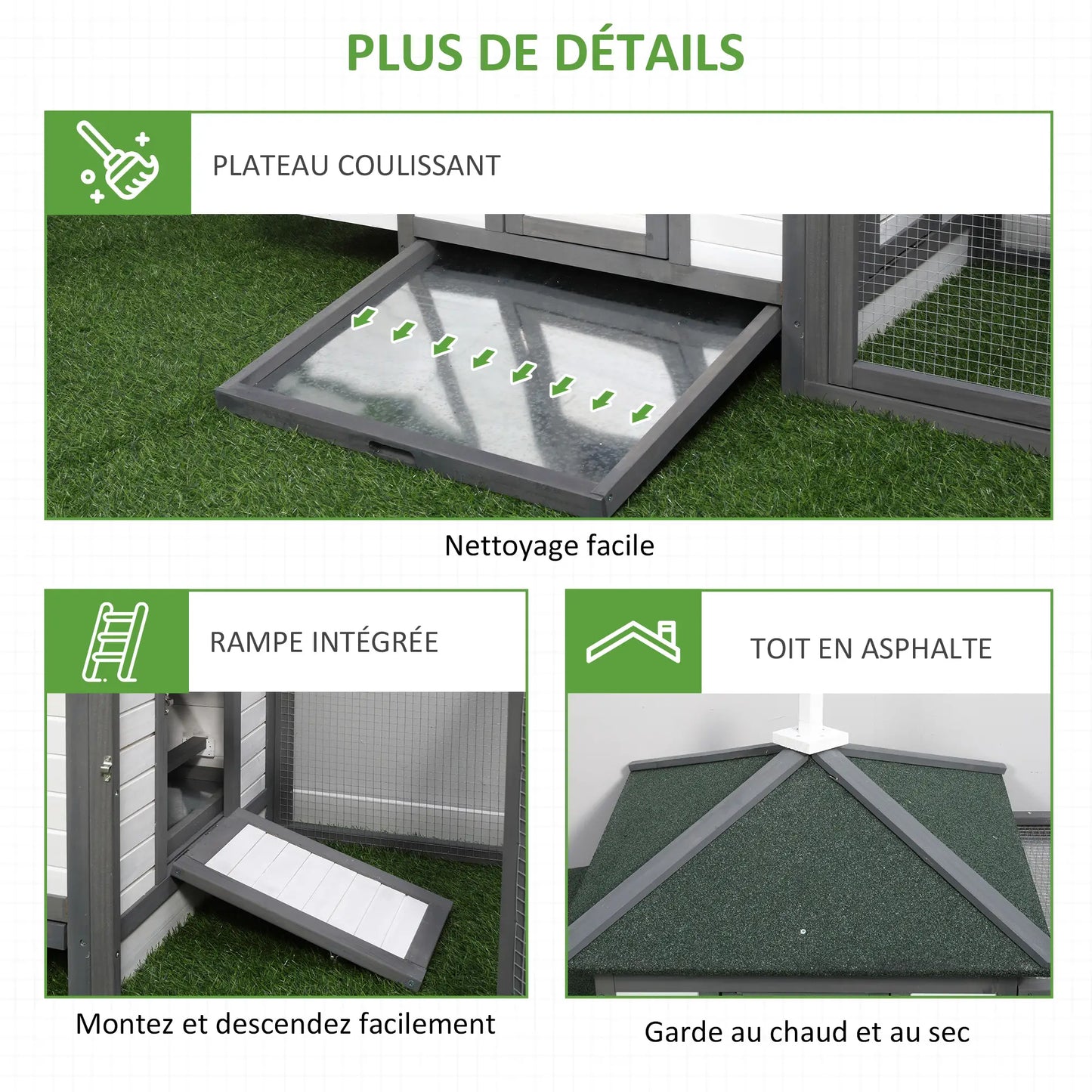 Poulailler cottage multi-équipement en bois pin
