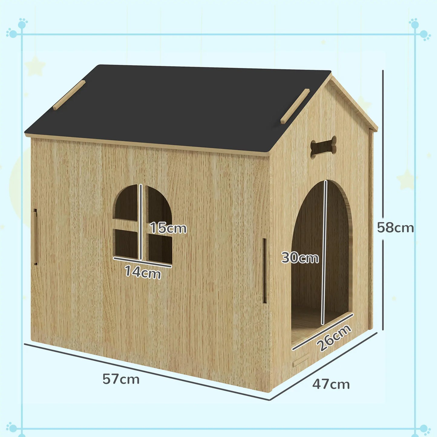Niche pour chien en bois de chêne