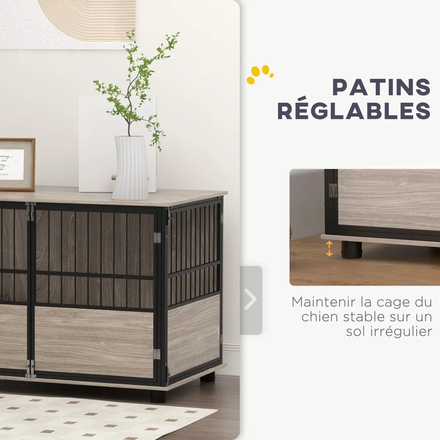 Cage pour chien en acier