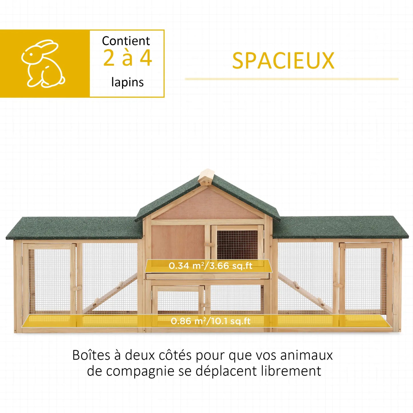 Clapier pour lapins & rongeurs XXL