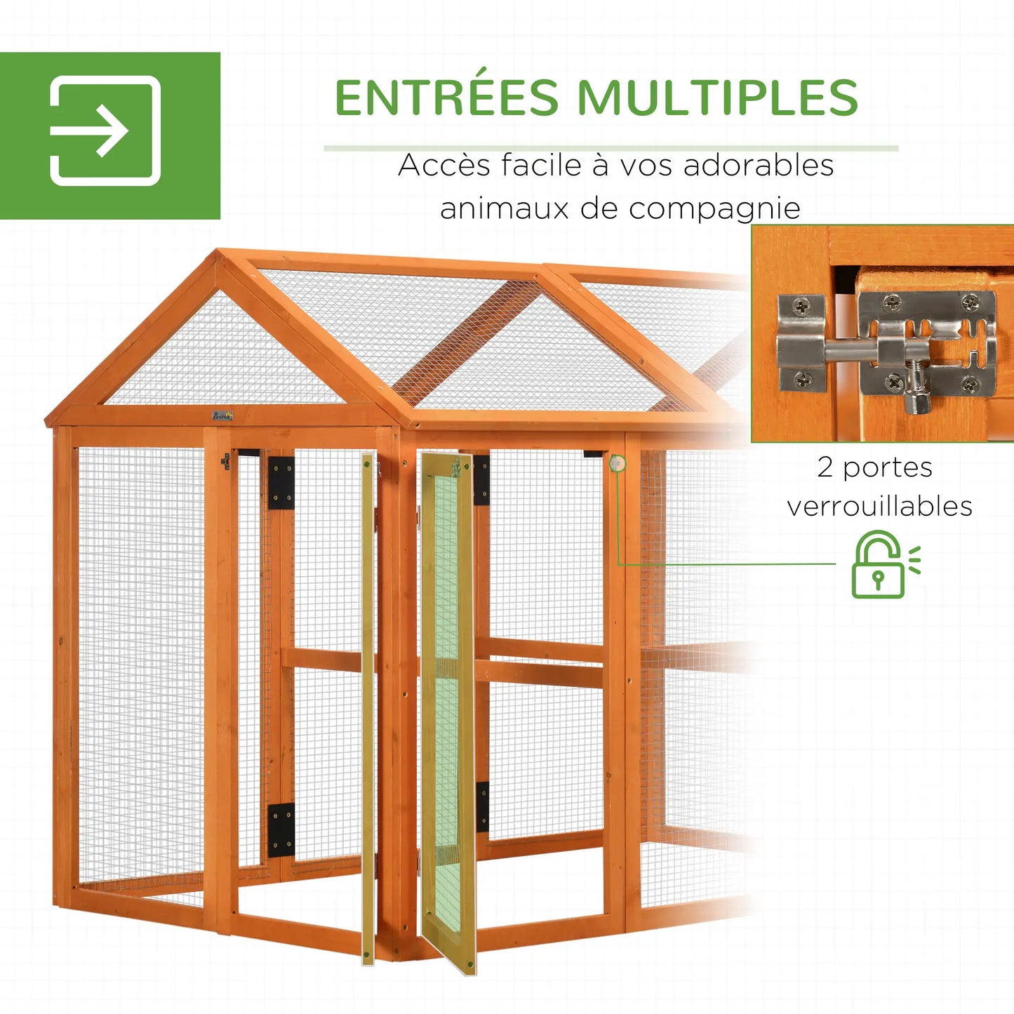 Poulailler 140 x 88,5 x 106 en bois de sapin