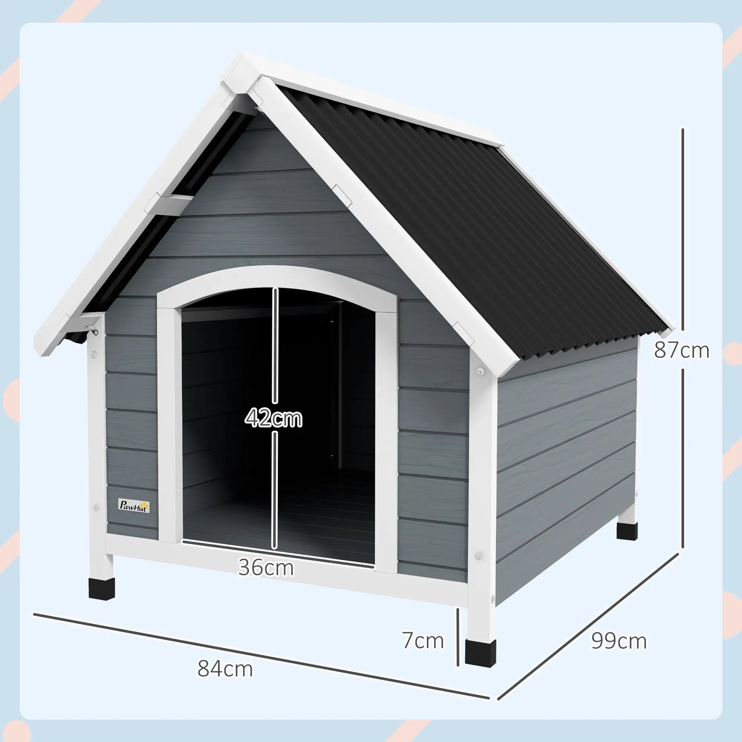 Niche pour chien extérieure en bois de sapin