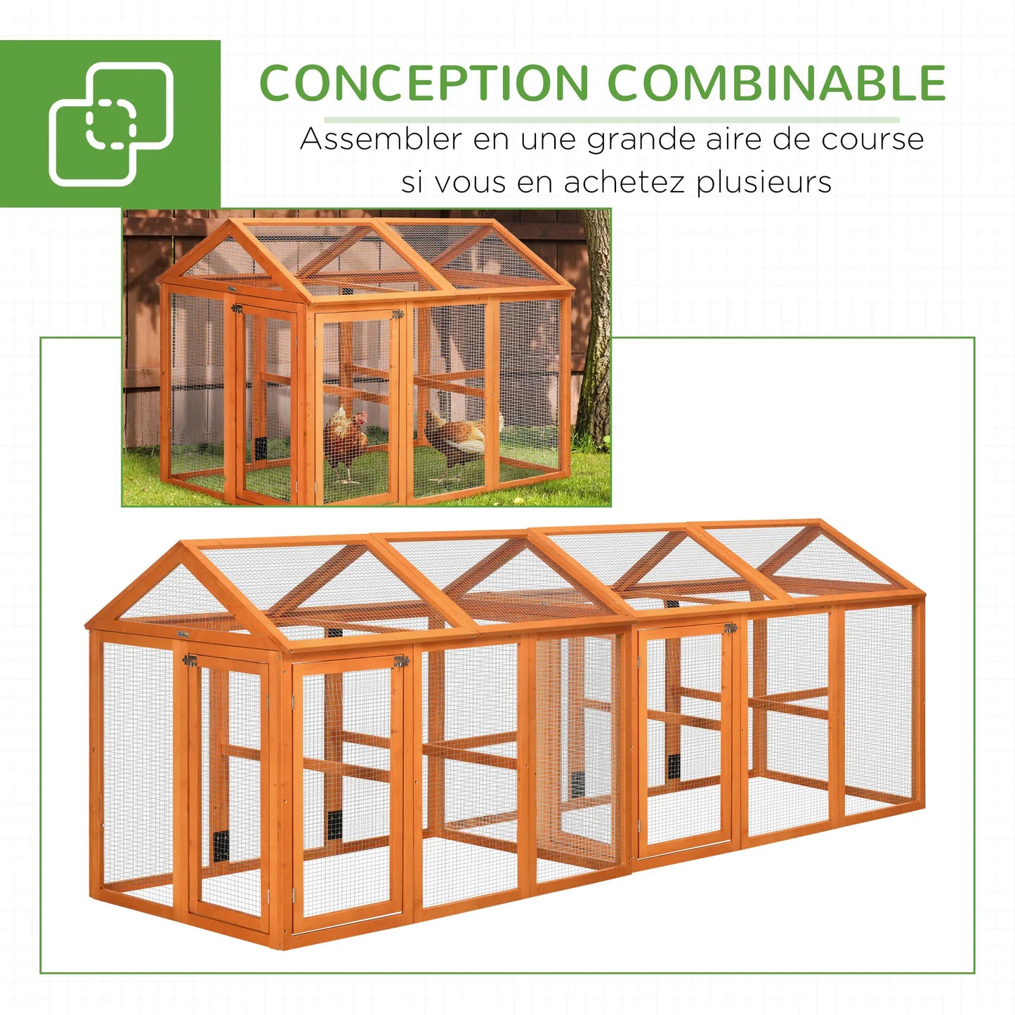 Poulailler 140 x 88,5 x 106 en bois de sapin
