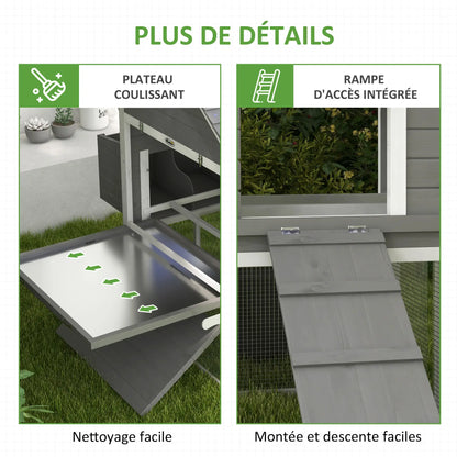Poulailler en bois avec 2 nichoirs