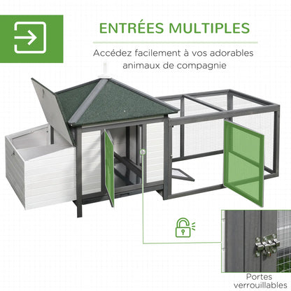Poulailler cottage multi-équipement en bois pin