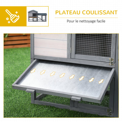 Clapier pour lapins & rongeurs en bois de pin