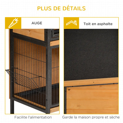 Clapier pour lapins & rongeurs en bois de sapin