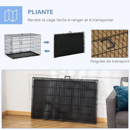 Cage de transport pliante pour chien en acier