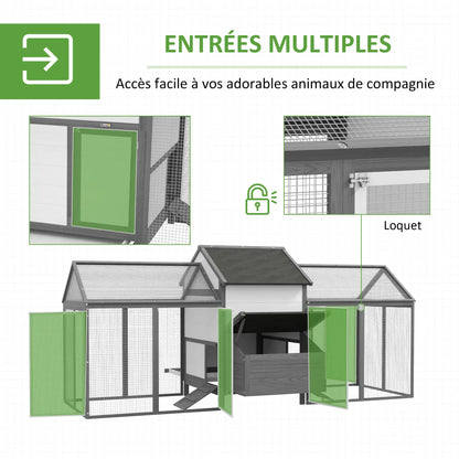 Poulailler en bois avec 2 enclos modulables