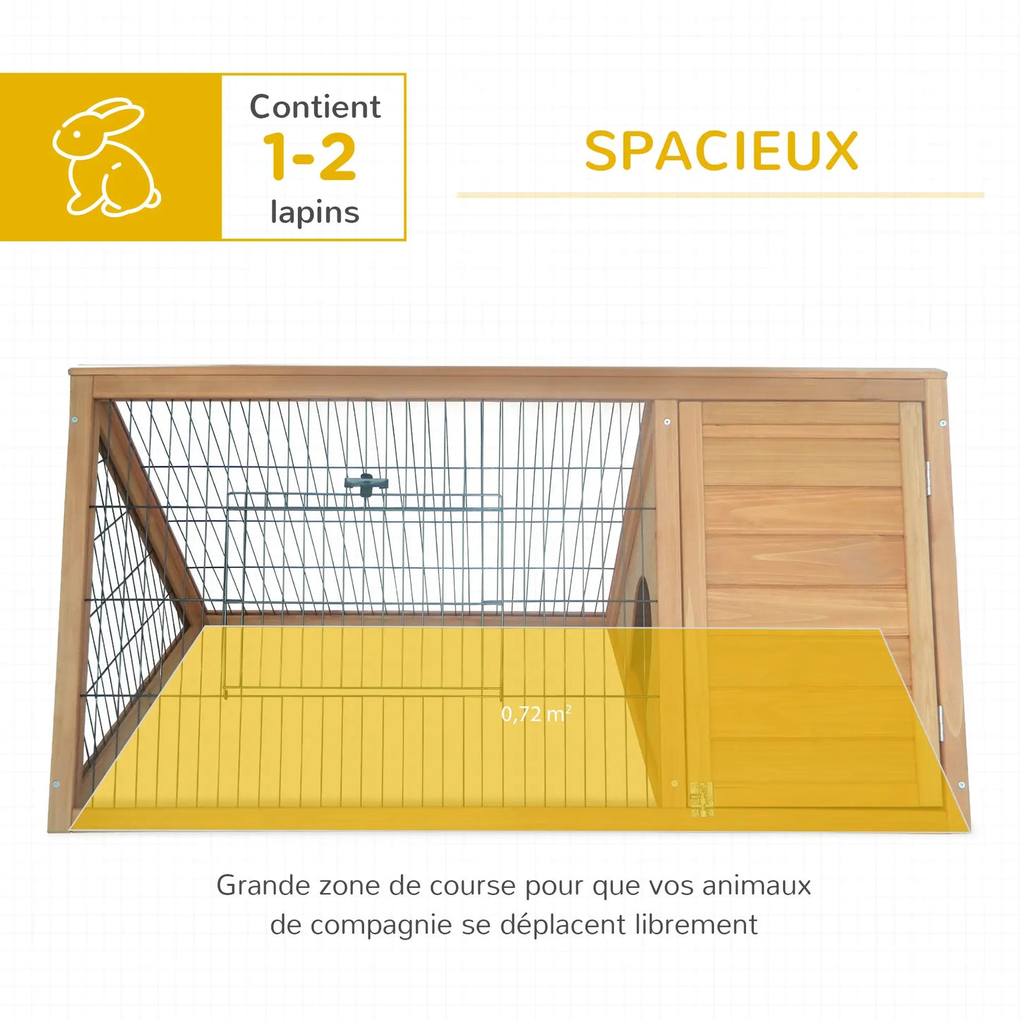 Clapier pour lapins & rongeurs en bois de sapin