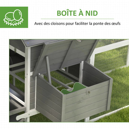 Poulailler en bois avec 2 nichoirs