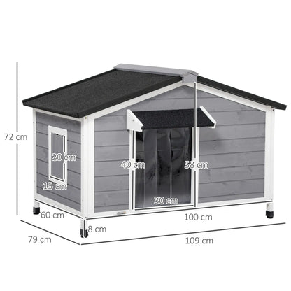 Niche pour chien style cottage en bois de sapin