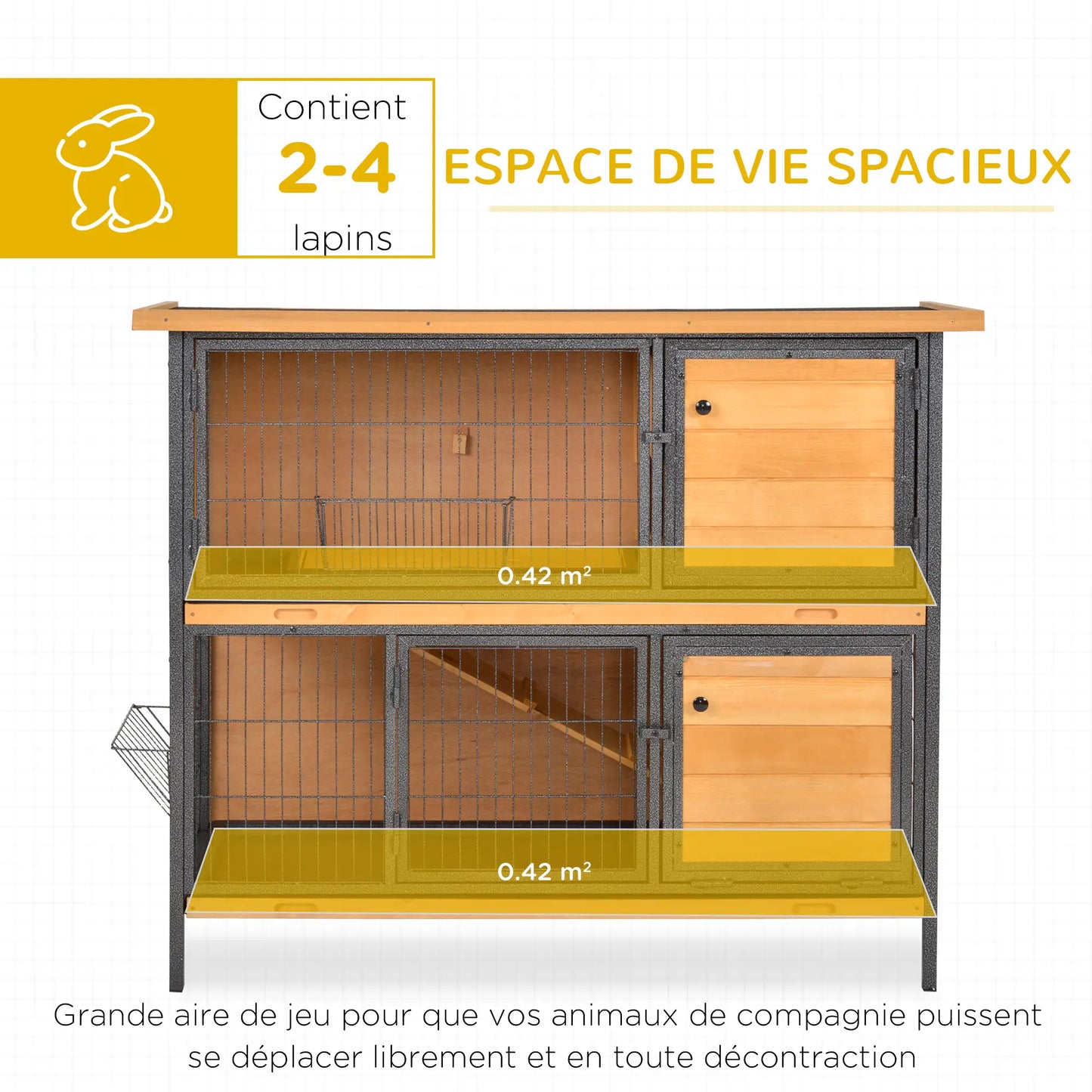 Clapier pour lapins & rongeurs en bois de sapin