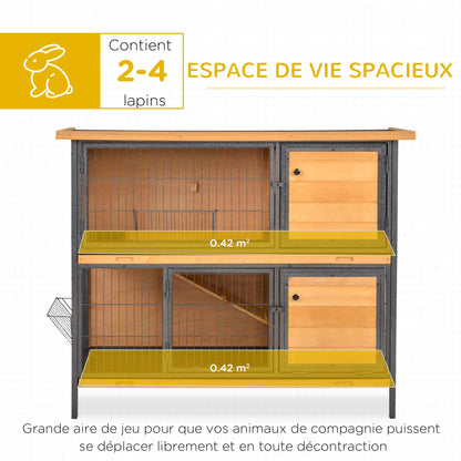 Clapier pour lapins & rongeurs en bois de sapin
