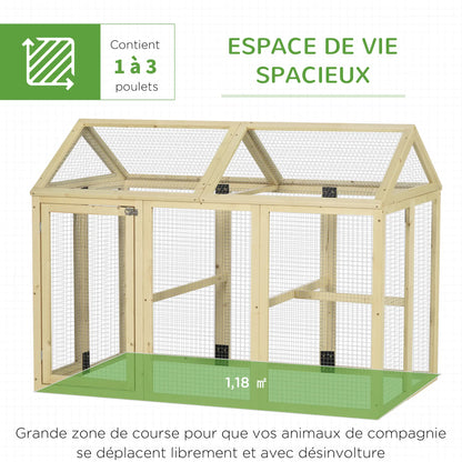Poulailler 140 x 88,5 x 106 en bois de sapin